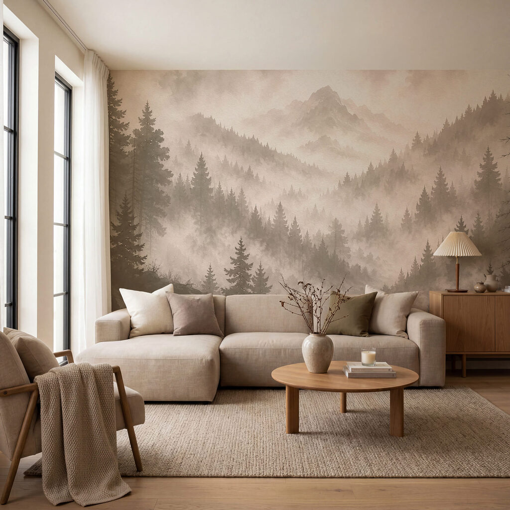 Dennen onder een bergtop — interieur 1