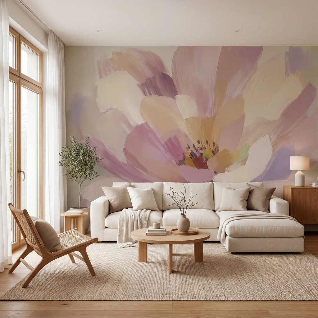 Bloem in brede penseelvlakken — interieur 3