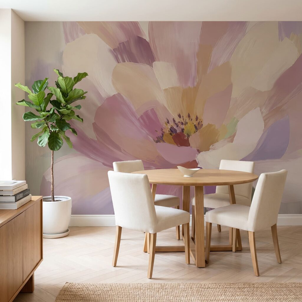 Prachtige bloem in zachte kleuren in een interieur