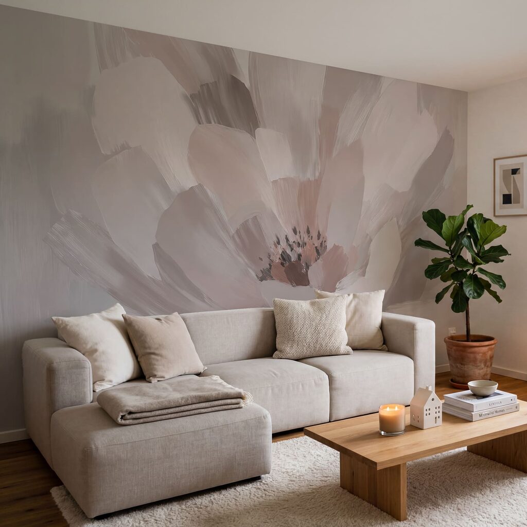 Bloem in brede penseelvlakken — interieur 1