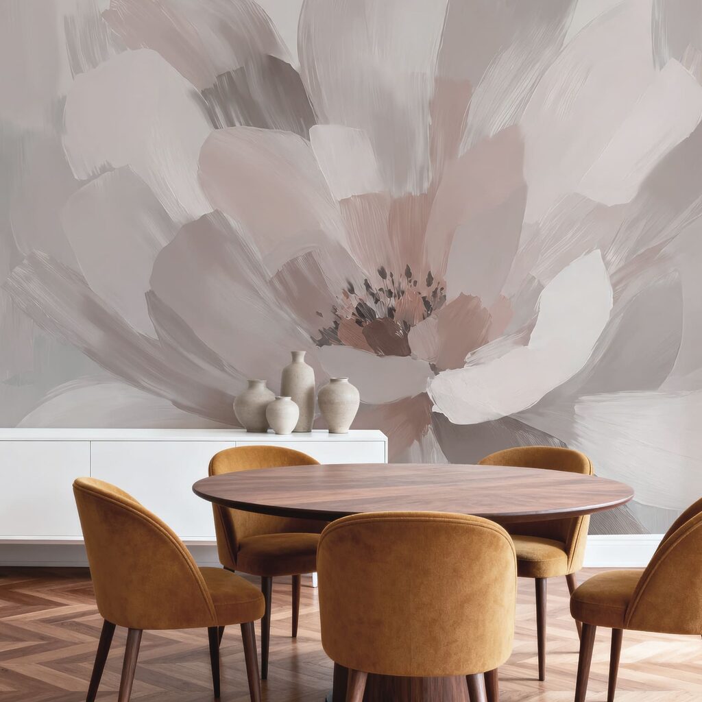 Bloem in brede penseelvlakken — interieur 2