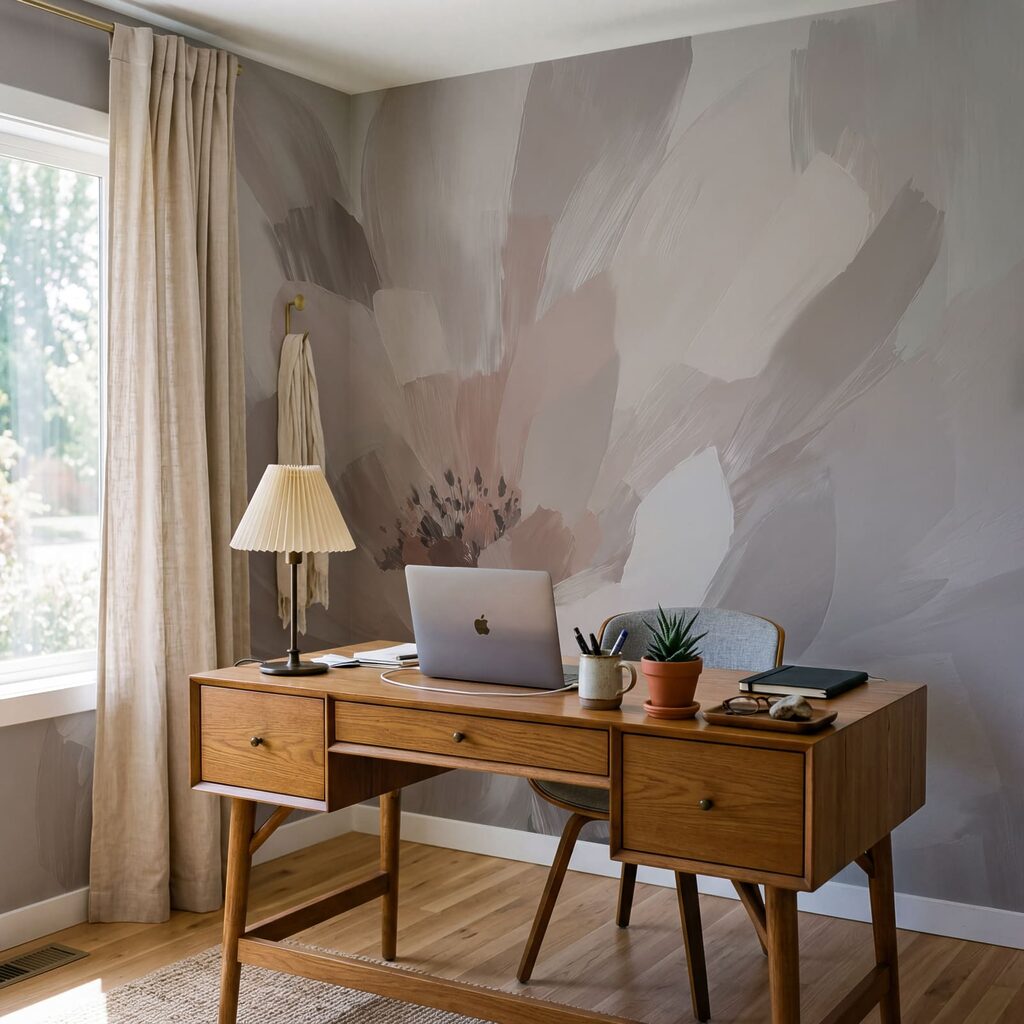 Bloem in brede penseelvlakken — interieur 3