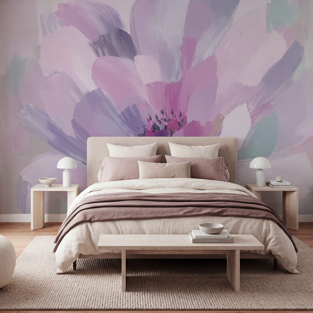 Bloem in brede penseelvlakken — interieur 1