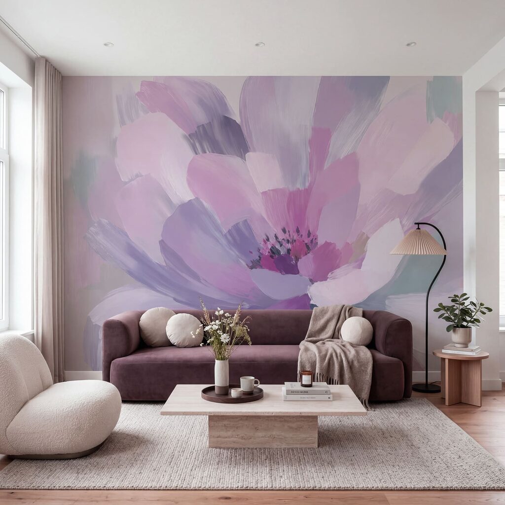 Bloem in brede penseelvlakken — interieur 2