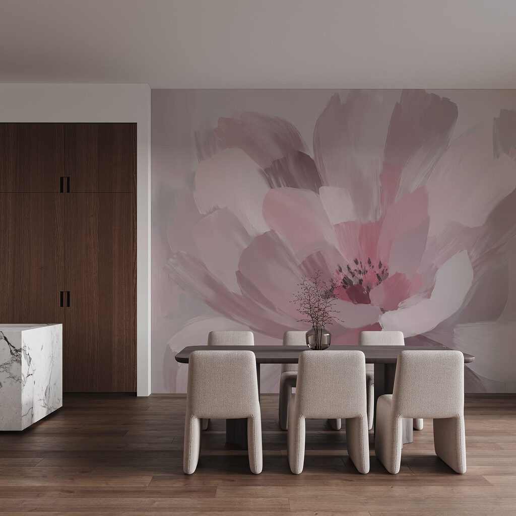 Bloem in brede penseelvlakken — interieur 2