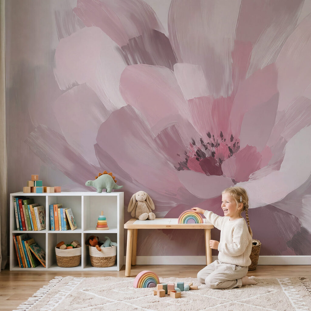 Bloem in brede penseelvlakken — interieur 3