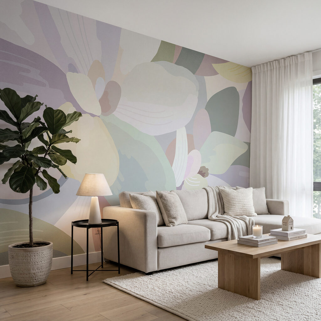 Bloemen in zachte kleurvlakken — interieur 2