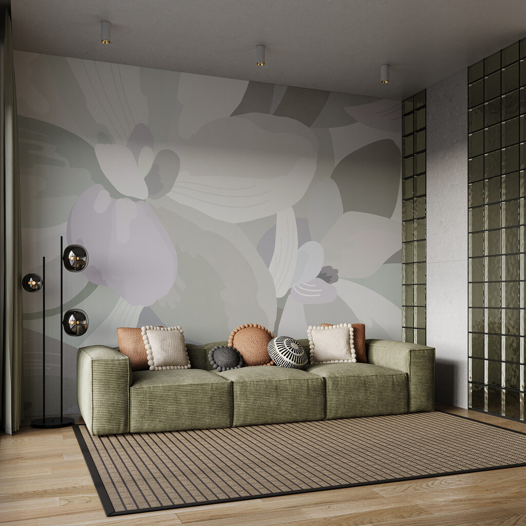 Bloemen in zachte kleurvlakken — interieur 1