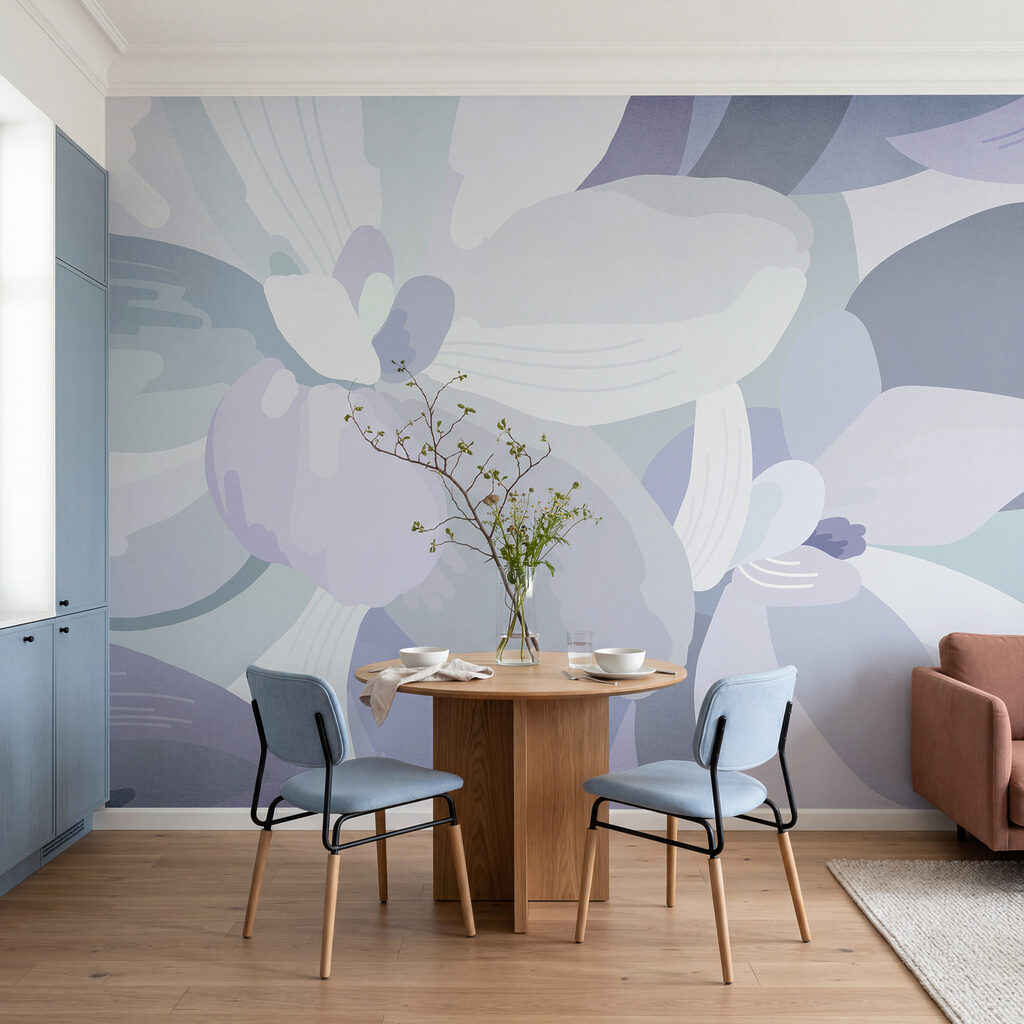 Bloemen in zachte kleurvlakken — interieur 1