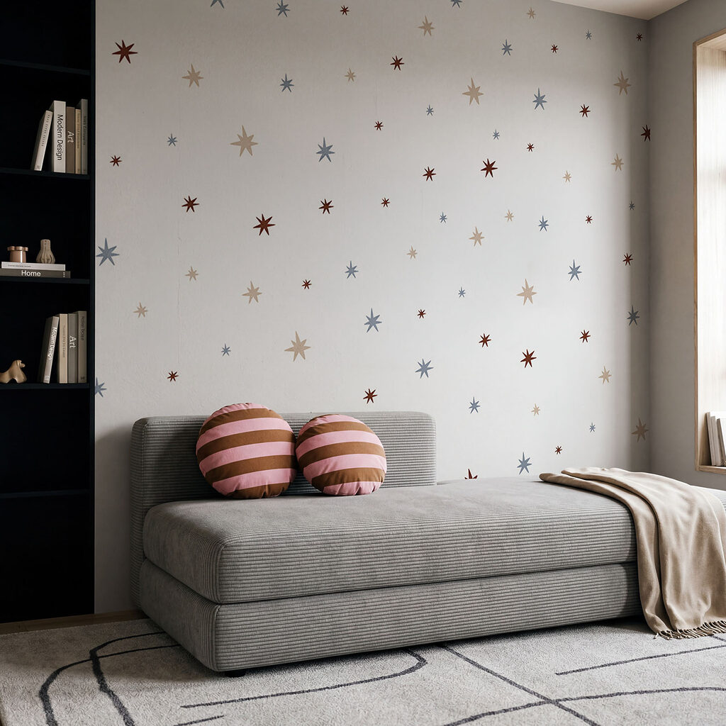 Patroon van kleine sterretjes in een interieur