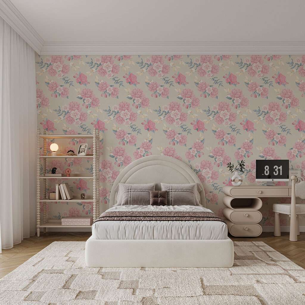 Rozenboeketjes in kleine herhaling — interieur 4