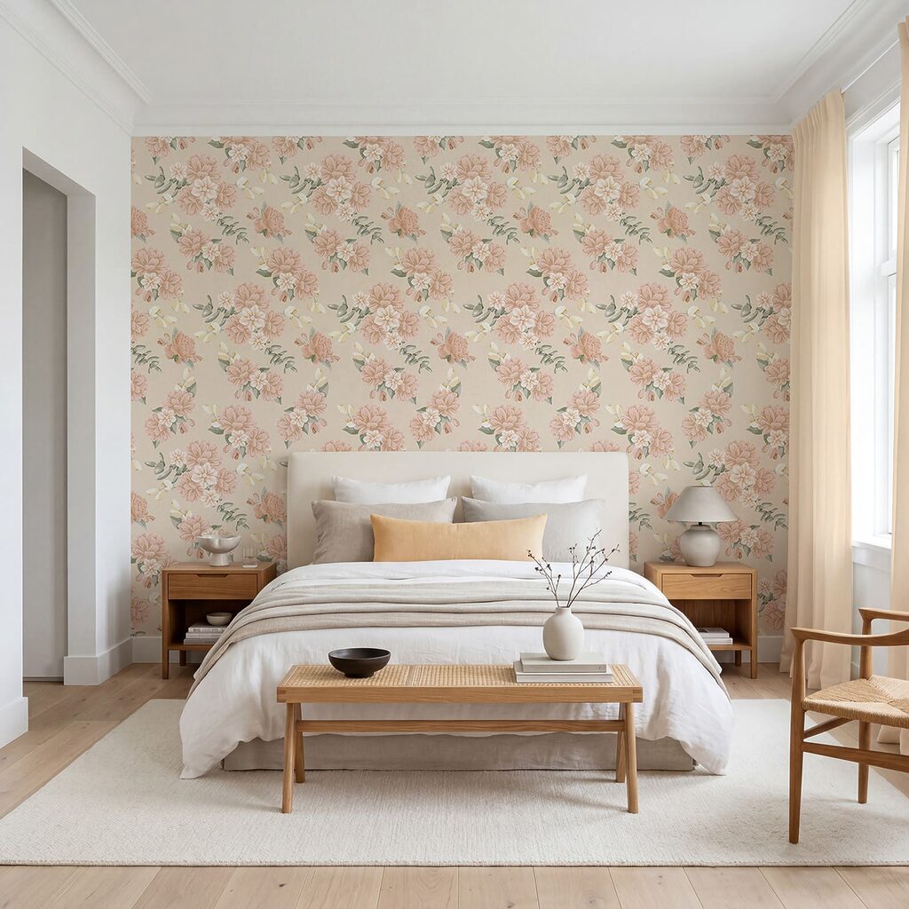 Kleine rozenboeketjes op crème — interieur 2