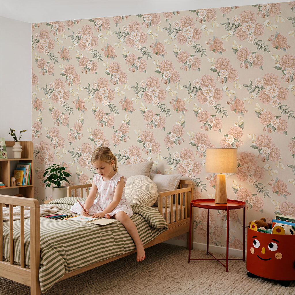 Kleine rozenboeketjes op crème — interieur 3