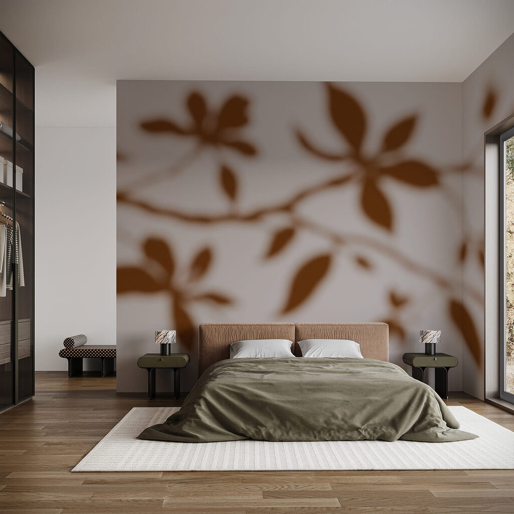 Bruine bladtakjes vervagen — interieur 1