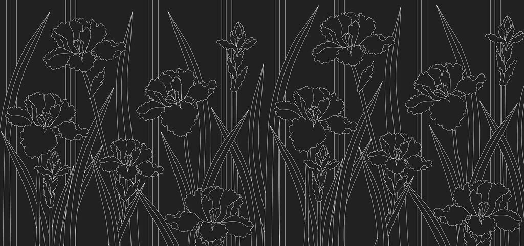 Narcissen in lichte lijntekening — volledig ontwerp