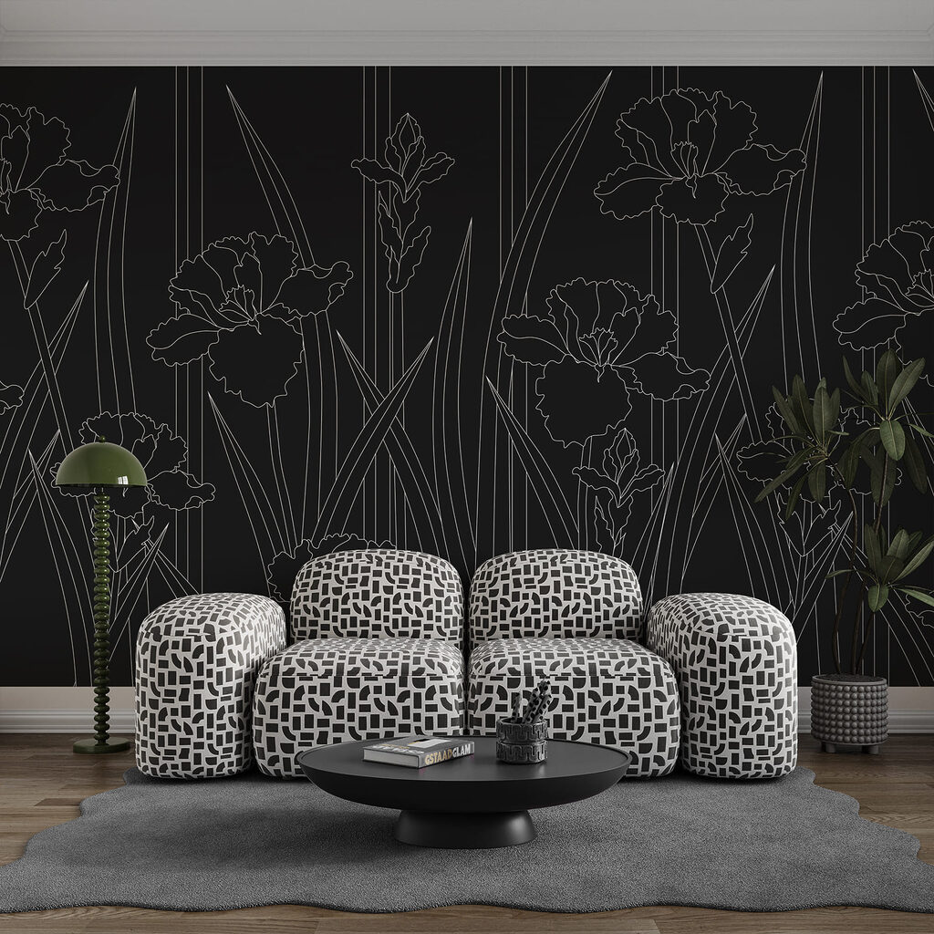 Narcissen in lichte lijntekening — interieur 2