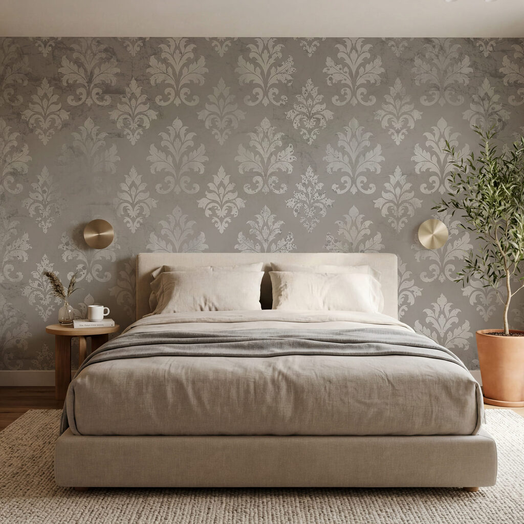 Elegante bloemmotieven in zachte tinten in een interieur