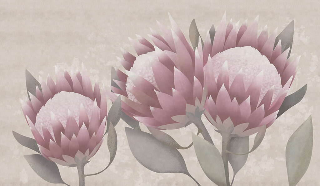 Bloemen met spitse blaadjes — volledig ontwerp