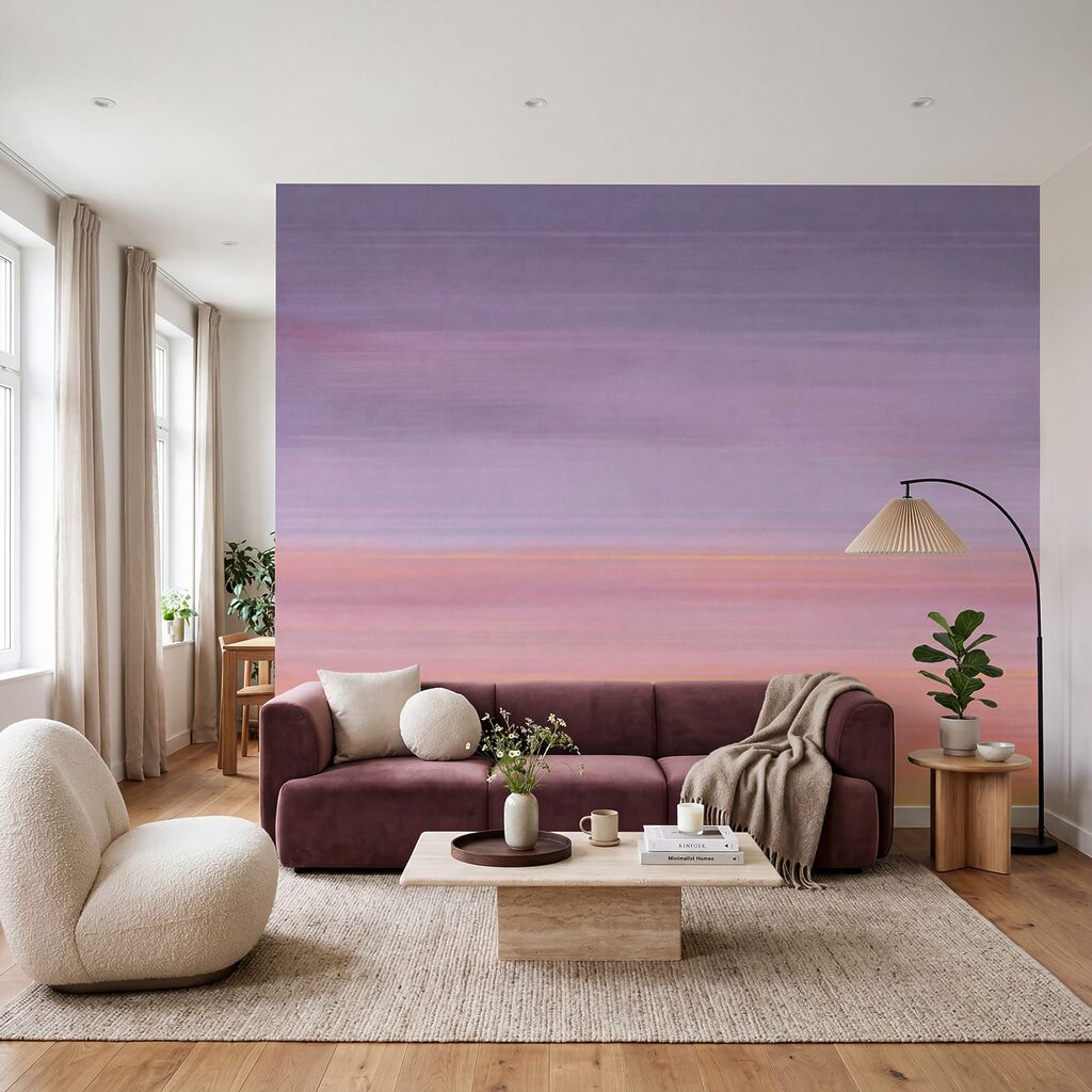 Zachte tinten van de schemering omhullen de hemel in een interieur