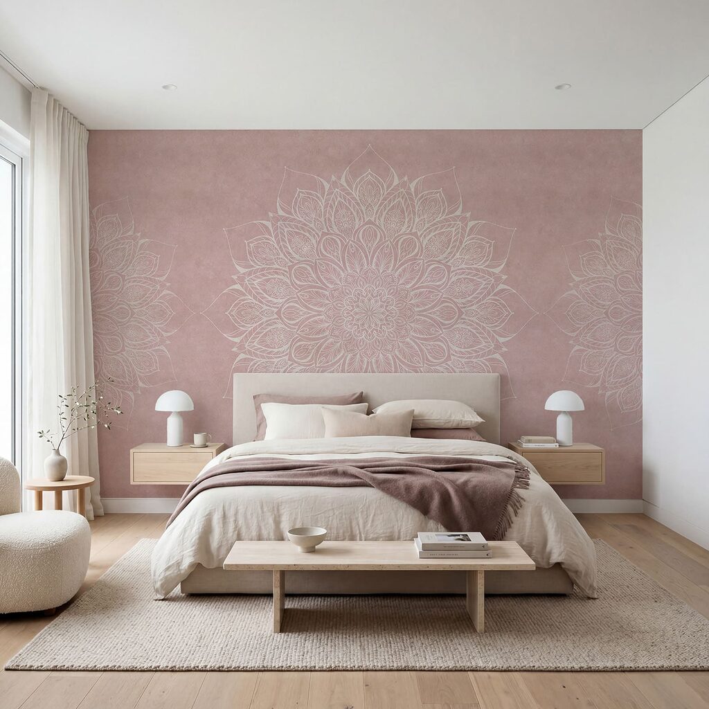 Bloemenmandala op verweerde lagen — interieur 1