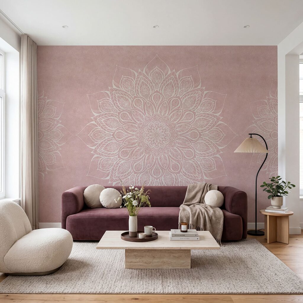 Bloemenmandala op verweerde lagen — interieur 2