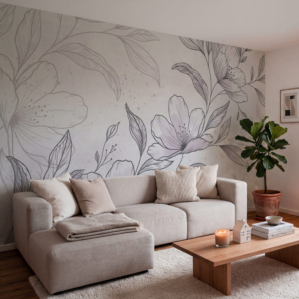 Bloesemtak in fijne arcering — interieur 2