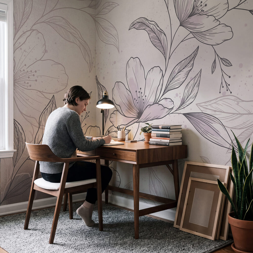 Bloesemtak in fijne arcering — interieur 5