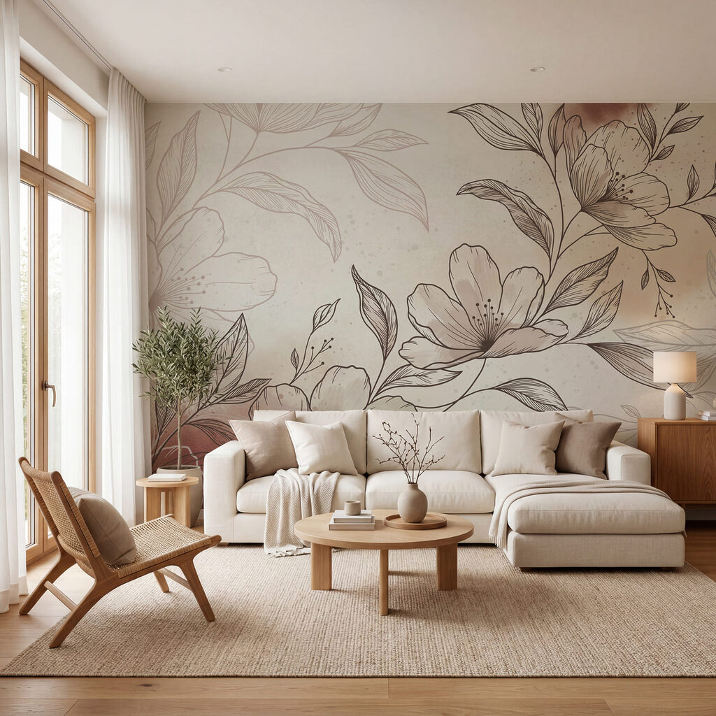 Bloesemtak in fijne arcering — interieur 3