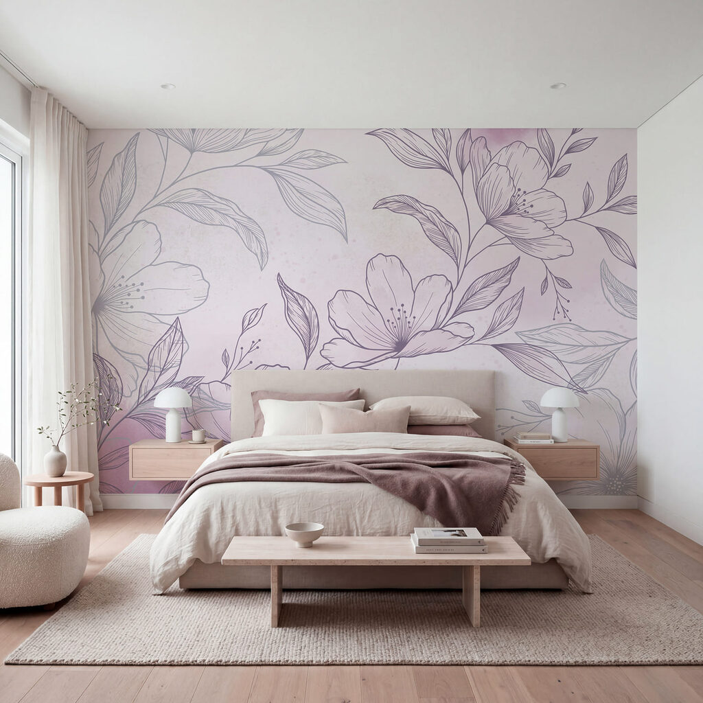Bloesemtak in fijne arcering — interieur 1