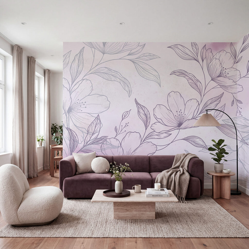 Bloesemtak in fijne arcering — interieur 2