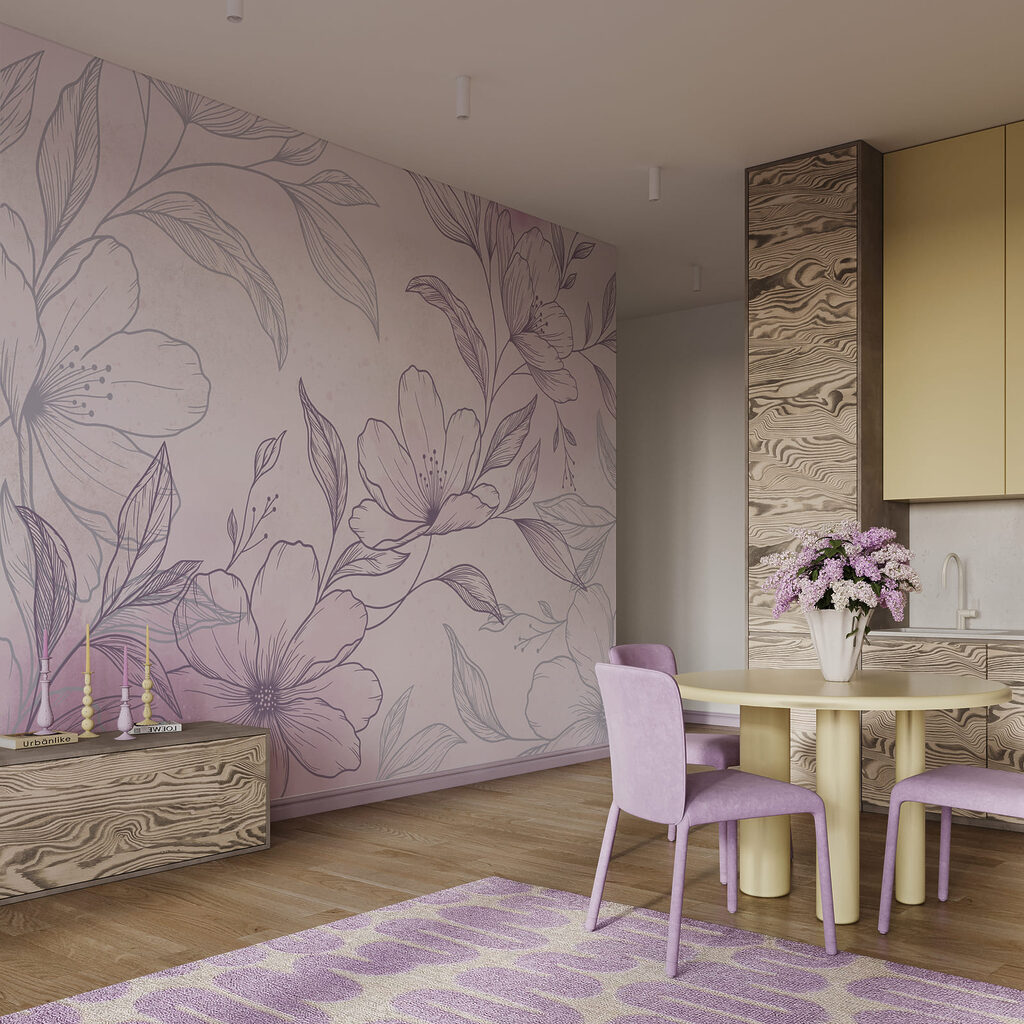 Bloesemtak in fijne arcering — interieur 3