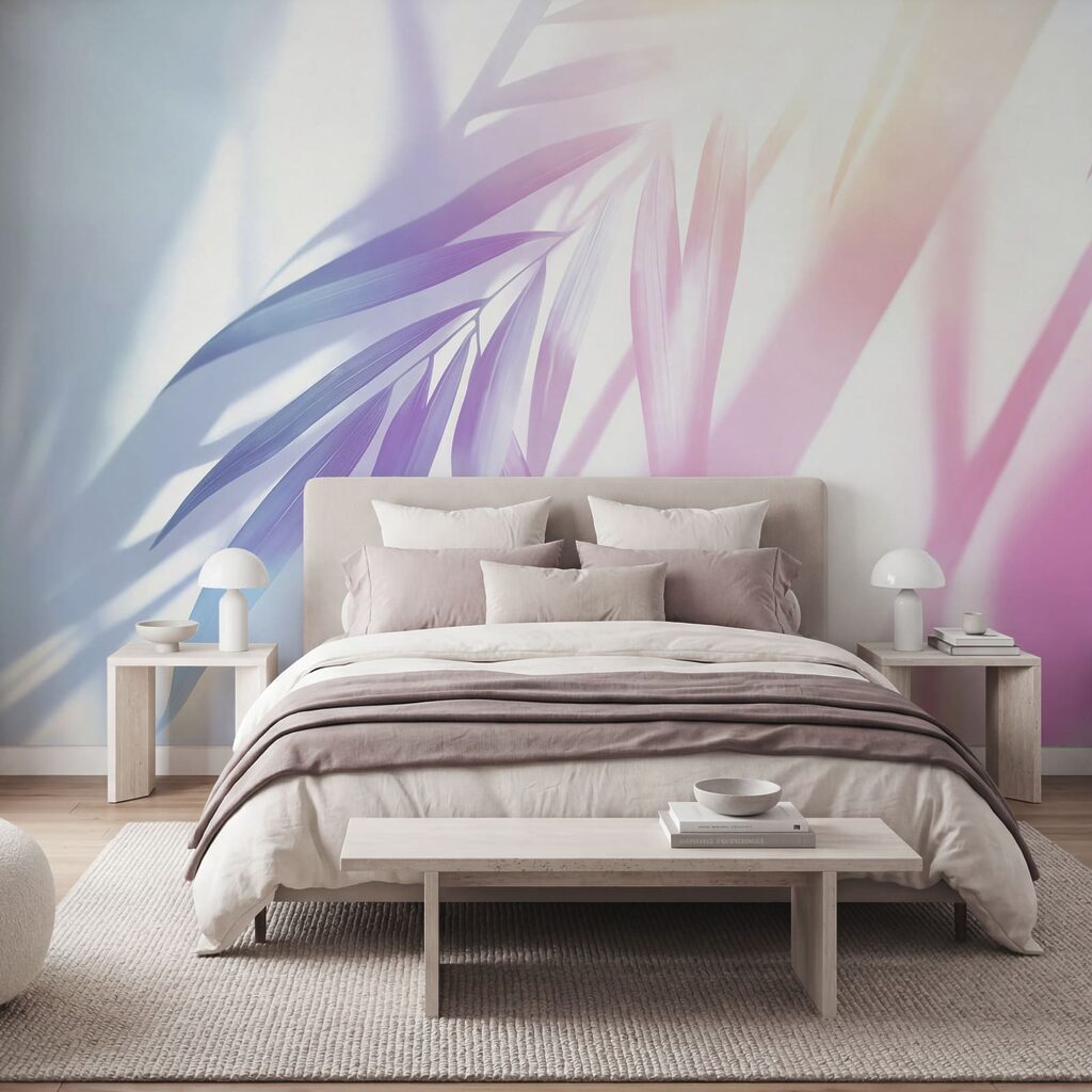 Palmblad in schuine lichtbanen — interieur 2