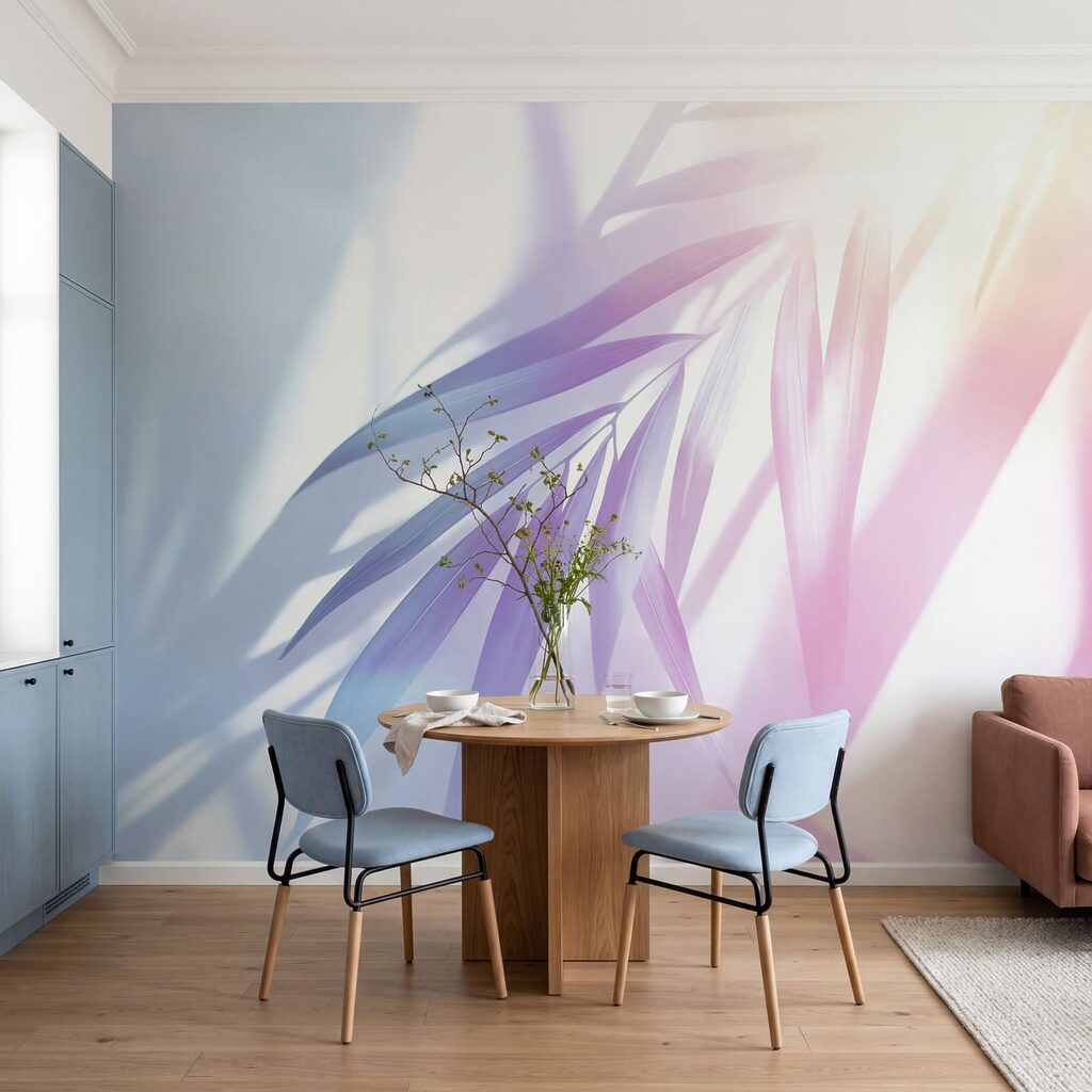 Palmblad in schuine lichtbanen — interieur 4