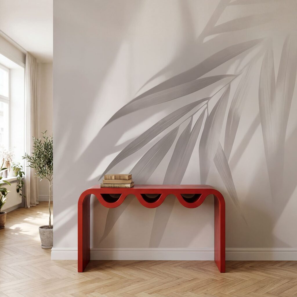 Palmblad in schuine lichtbanen — interieur 3
