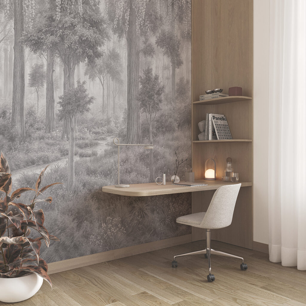 Zonnestralen over een bosbodem — interieur 3