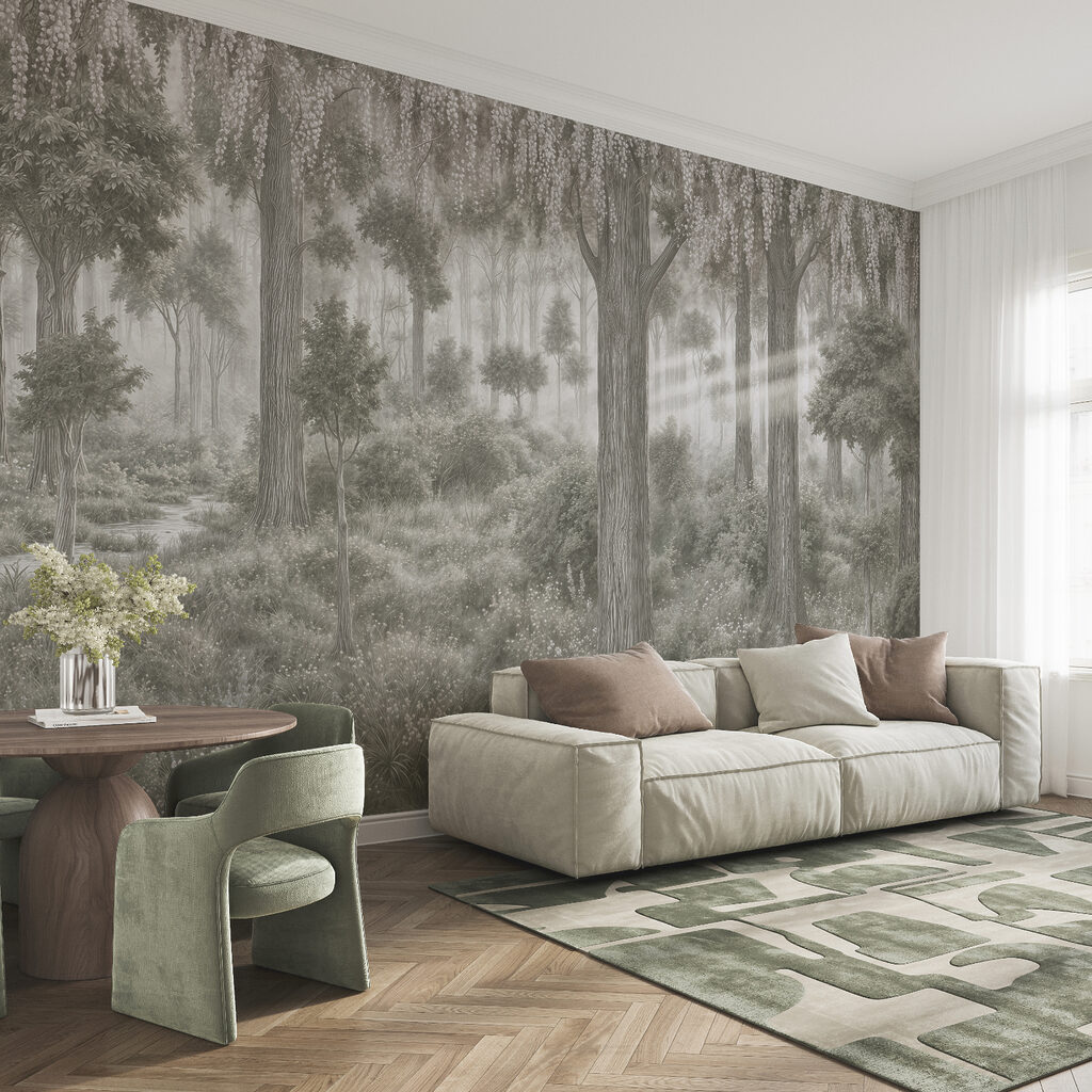 Zonnestralen over een bosbodem — interieur 1