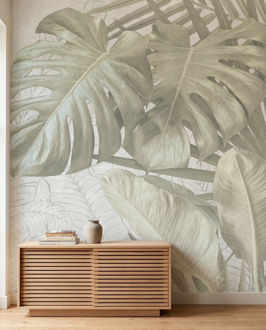 Tropenbladeren rond getekend loof — interieur 5
