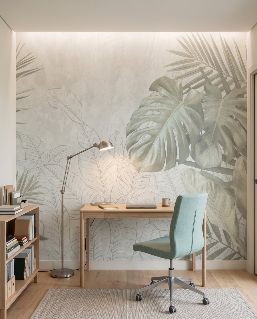 Tropenbladeren rond getekend loof — interieur 6