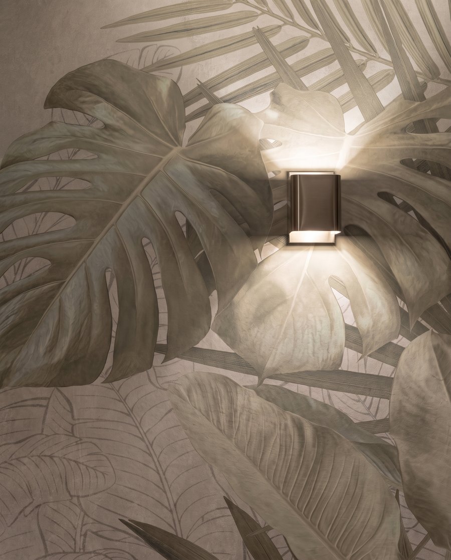 Tropenbladeren rond getekend loof — detail