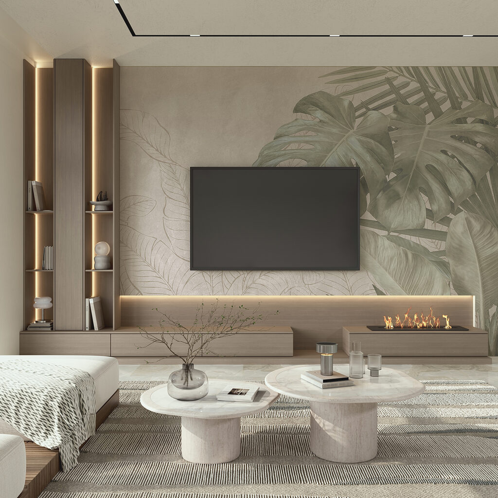 Tropisch blad als schets — interieur 3