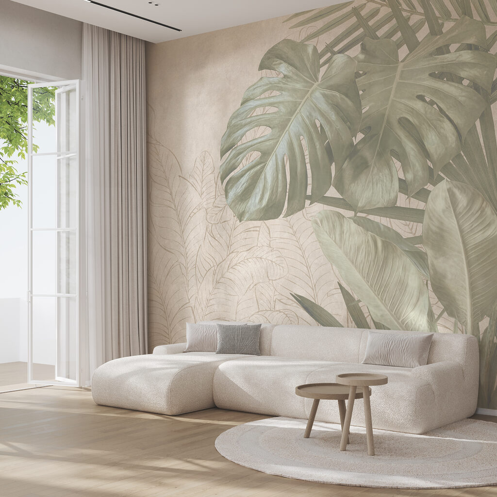 Tropisch blad als schets — interieur 2