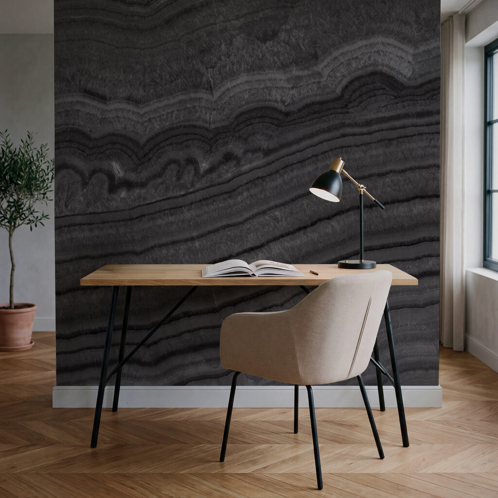 Zwart-wit gestreept oppervlak in een interieur