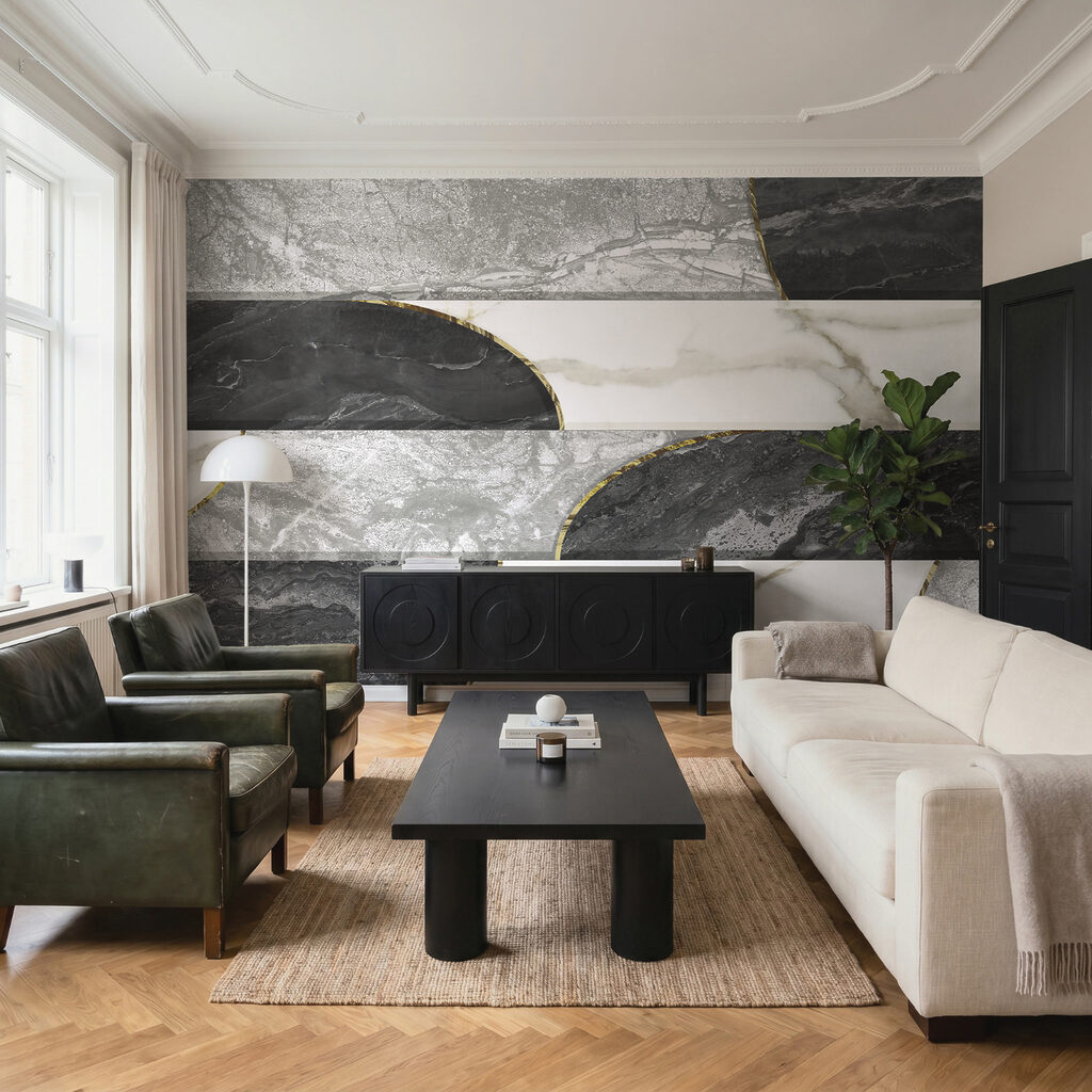 Elegant ontwerp met contrasterende kleuren in een interieur