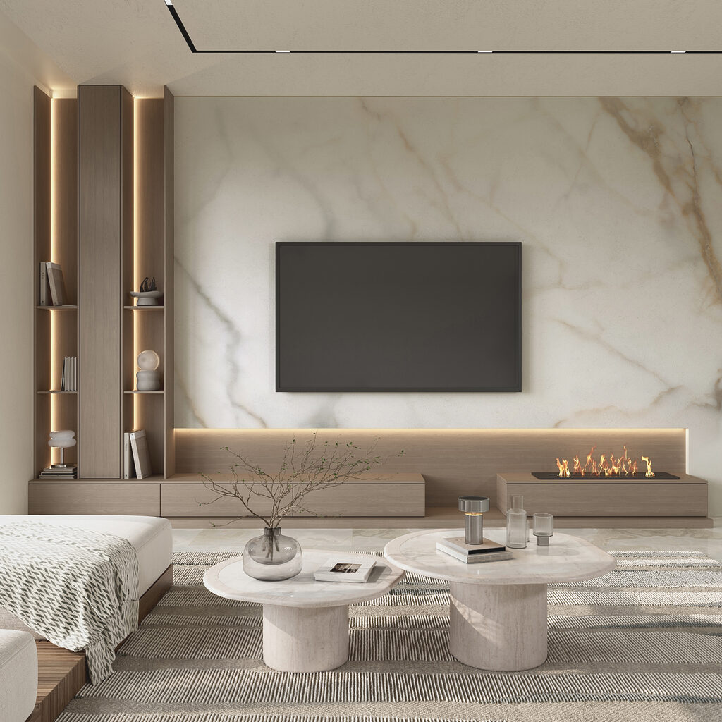 Lichte vlakken, warme aders — interieur 3