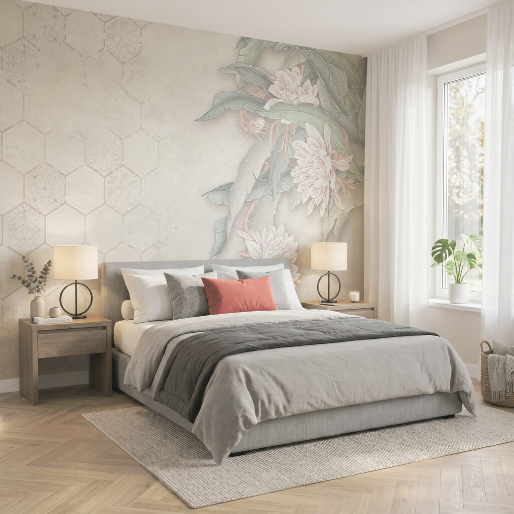Bloemen naast fijne zeshoeken — interieur 3