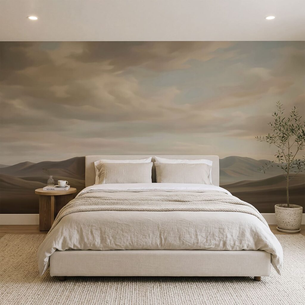 Landschap van een woestijn met heuvels en wolken — interieur 3