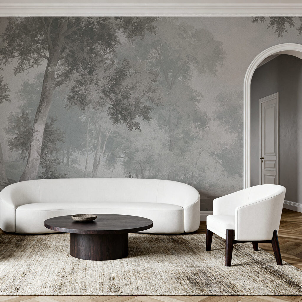 Loofbos in bleke grijstekening — interieur 4