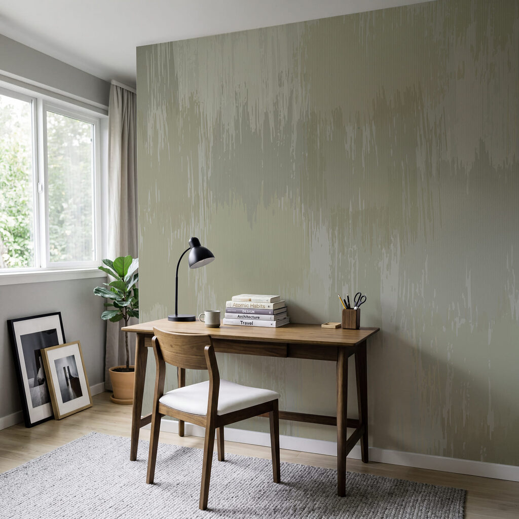 Verfstrepen langs gebroken kleurvlakken — interieur 3