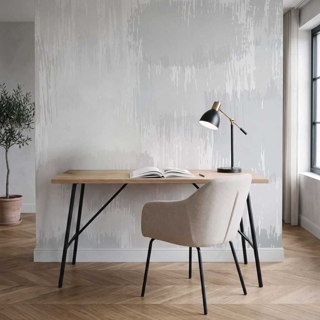 Verfstrepen langs gebroken kleurvlakken — interieur 3