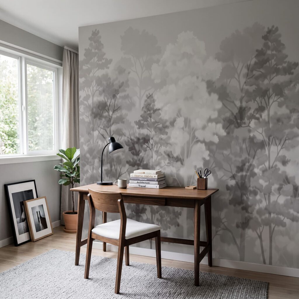 Bomen in zachte kleurwolken — interieur 3